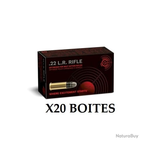 20 Boites de Balles Geco 22LR Rifle