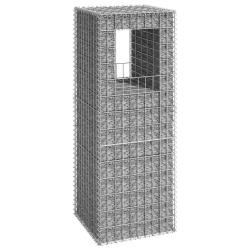 Poteau &agrave; panier de gabion 50x50x140 cm Fer