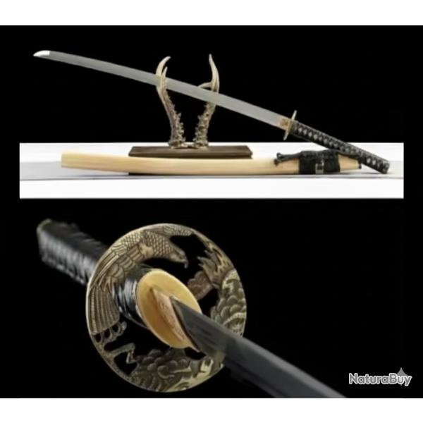 Katana Aigle - Acier T10Solide � Brut � Tranchant rasoir