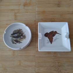 2 cendriers d&eacute;cor&eacute;s b&eacute;casse