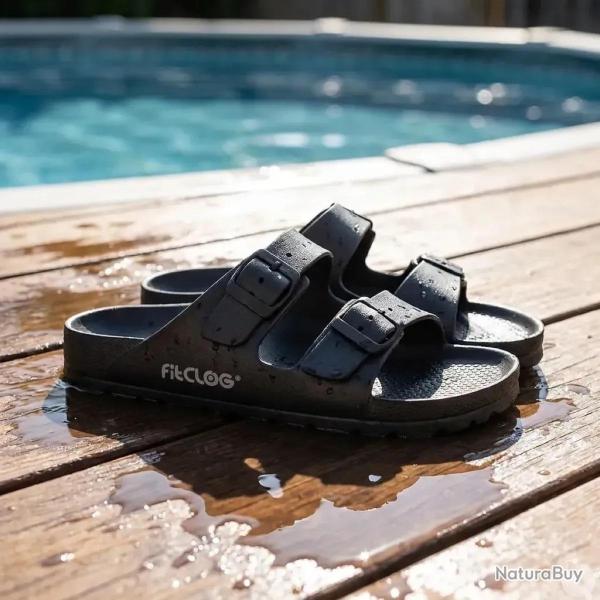 Sandales Like EVA ultra l�g�res double bride noires 280g 36 � 45 42