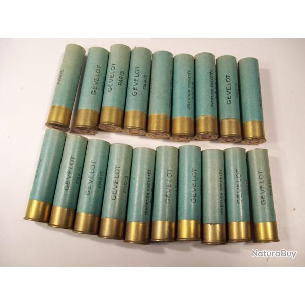 chasse lot de 20 �tuis cartouches vide CAL.24 GEVELOT