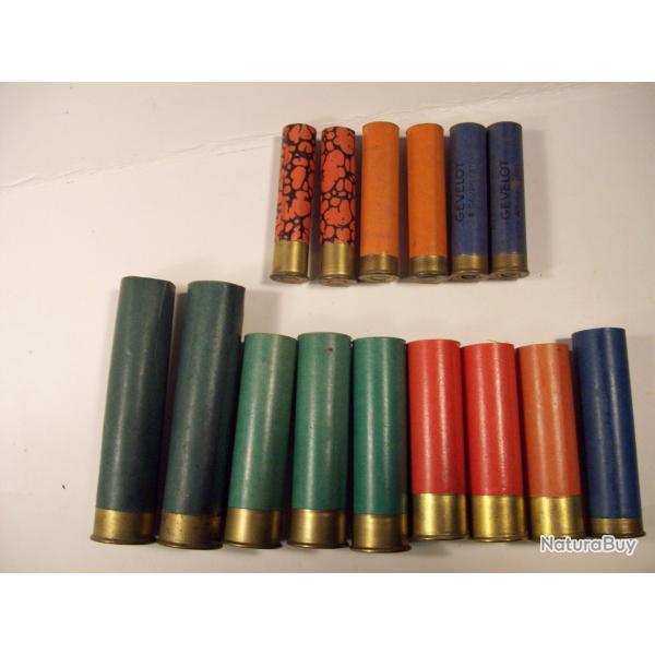 lot d'�tuis cartouches calibres divers collection