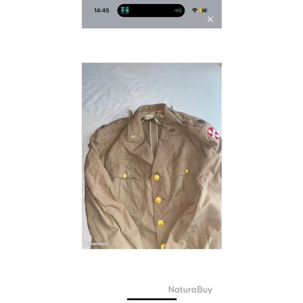 Vareuse US WW2 Lieutenant Colonel 8th army