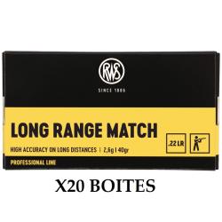 20 Boites de Balles RWS 22LR Long Range Match 40gr