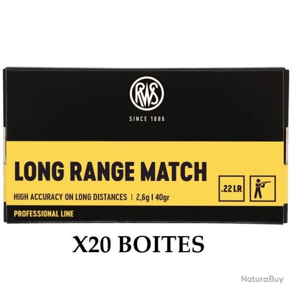 20 Boites de Balles RWS 22LR Long Range Match 40gr