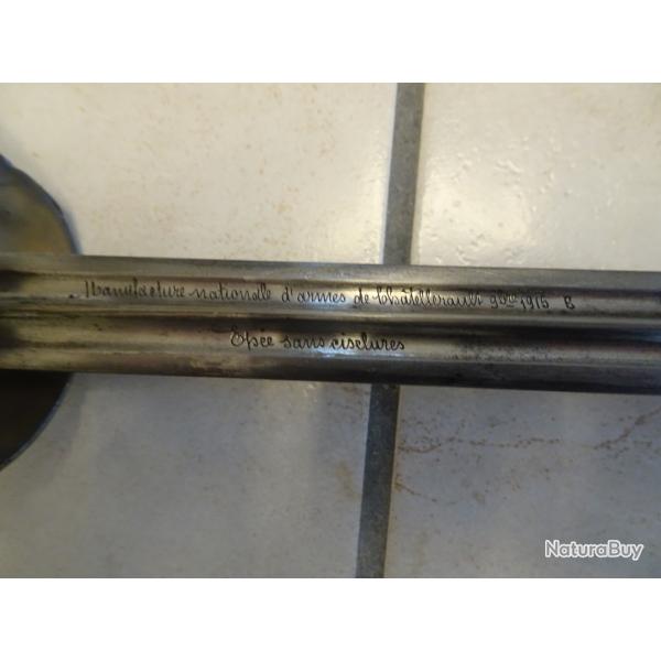 BELLE �P�E OFFICIERS Mle 1872 SANS CISELURES , 1915 , MILL�SIME SUIVI DE LA LETTRE " E "  + FOURREAU