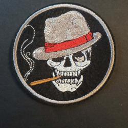 Patch mafieux qui fume crane biker livraison lettre verte offerte
