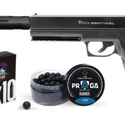 OFFRE TIR NB PISTOLET SENTINEL C50 + EXTENSION DE CANON TACHYON-S + 50 billes + 10 CO2 CAT D
