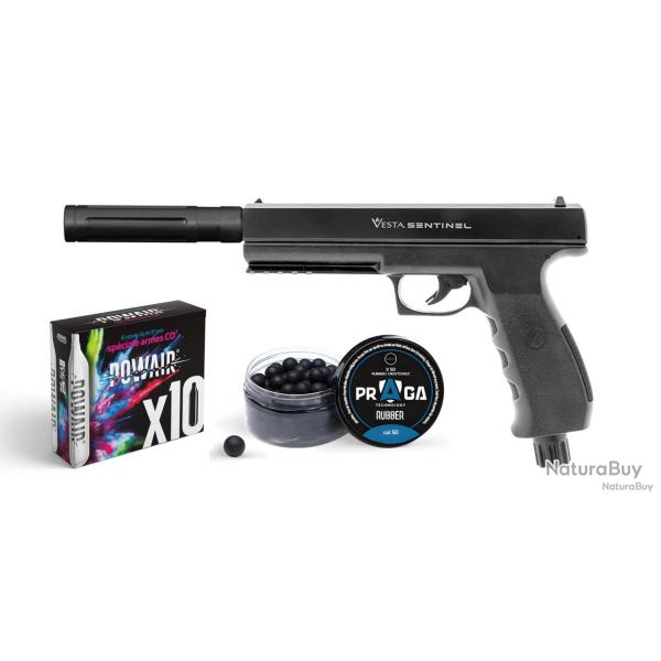 OFFRE TIR NB PISTOLET SENTINEL C50 + EXTENSION DE CANON TACHYON-S + 50 billes + 10 CO2 CAT D