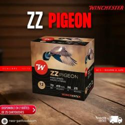 OFFRE CHASSE NB WINCHESTER ZZ PIGEON 36 gr calibre 12/70 10 boites de 25 MUN Plomb de 6