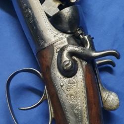 SUPERBE FUSIL JUSTAPOSE A CHIENS ANGLAIS SIGN&Eacute; DAVID.F.CLARK GRAVURES ET D'AVANT 1900 CAT.D