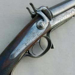 Int&eacute;ressant fusil broche/percussion calibre 14 Francis Marquis &agrave; Paris
