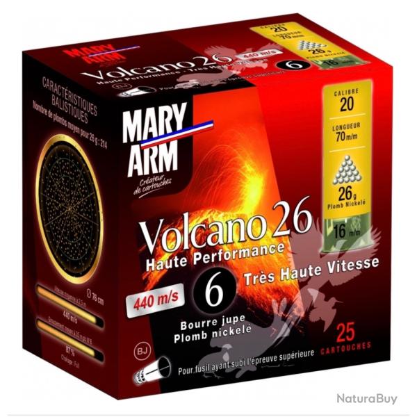 10 boite de Cartouches Mary Arm Volcano 26 gr Cal 20 6 20/70