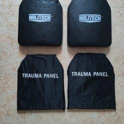 Paire de plaques ballistiques militech nij3 4 + panneaux anti-trauma delta origin