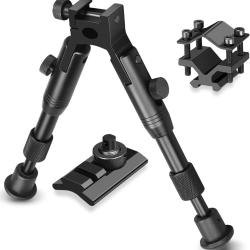 Bipied R&eacute;glable L&eacute;ger 14,5 &agrave; 16,3 cm - Support Tactique &agrave; Ressort pour Rail Picatinny 20 mm