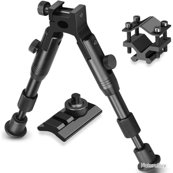 Bipied R�glable L�ger 14,5 � 16,3 cm - Support Tactique � Ressort pour Rail Picatinny 20 mm