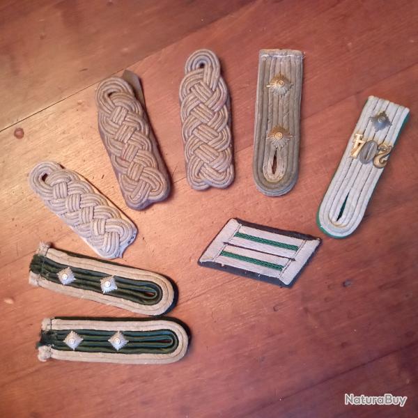 Lot d'�paulettes d'officier et patte de col Allemandes