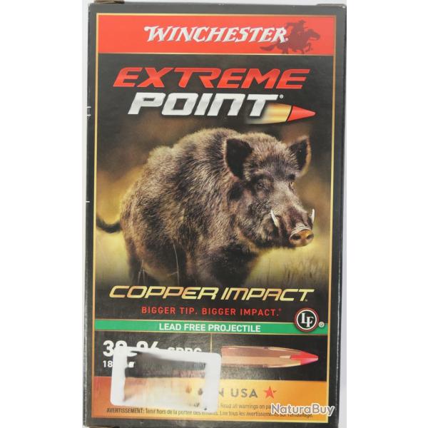 30.06 SPRING WINCHESTER EXTREME POINT 180 GRAINS SANS PLOMB