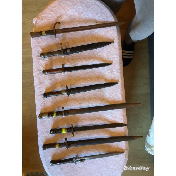 Lot de 8 ba�onnettes