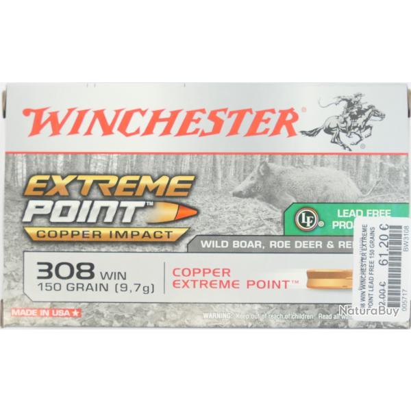 308 WIN WINCHESTER EXTREME POINT LEAD FREE 150 GRAINS