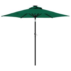 Parasol de jardin inclinable avec manivelle 225 x 225 x 212 cm pour soleil et pluie en polyester ve