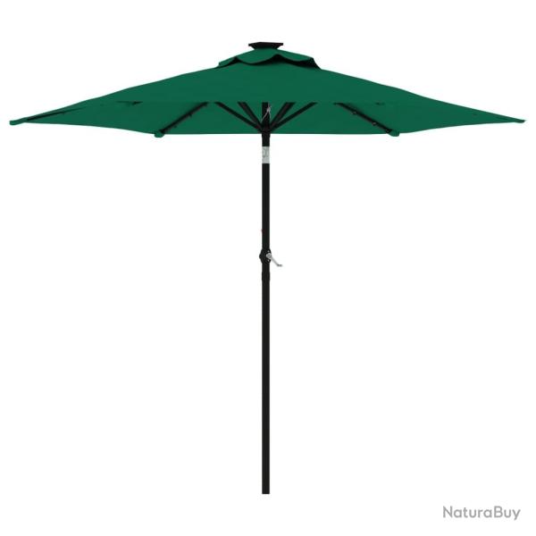 Parasol de jardin inclinable avec manivelle 225 x 225 x 212 cm pour soleil et pluie en polyester ve