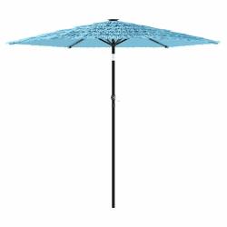 Parasol de jardin design carr&eacute; avec protection solaire 268 x 268 x 226 cm en polyester bleu 02_0056