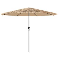 Parasol de jardin carr&eacute; m&eacute;canisme &agrave; manivelle 324 x 324 x 247 cm en polyester marron 02_0056404