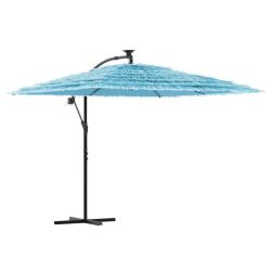 Parasol de jardin en polyester 269 x 269 x 235 cm protection contre le soleil avec m&eacute;canisme &agrave; mani