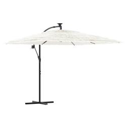 Parasol de jardin avec m&acirc;t en acier 269 x 269 x 235 cm protection solaire m&eacute;canisme &agrave; manivelle en