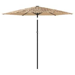 Parasol de jardin avec m&acirc;t en acier 223 x 223 x 213 cm protection solaire et pluie style contempora