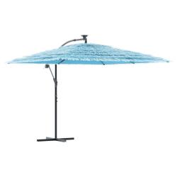 Parasol de jardin en polyester bleu 290 x 290 x 238 cm protection soleil et pluie style ext&eacute;rieur 0
