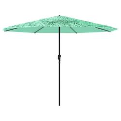 Parasol de jardin avec m&acirc;t en acier 388 x 388 x 248 cm protection UV m&eacute;canisme &agrave; manivelle design m