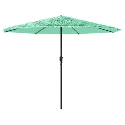 Parasol de jardin en acier 324 x 324 x 247 cm protection contre les UV m&eacute;canisme &agrave; manivelle style
