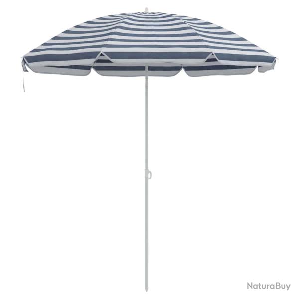 Parasol de plage rond moderne 263 x 263 x 272 cm portable durable en polyester bleu 02_0056703