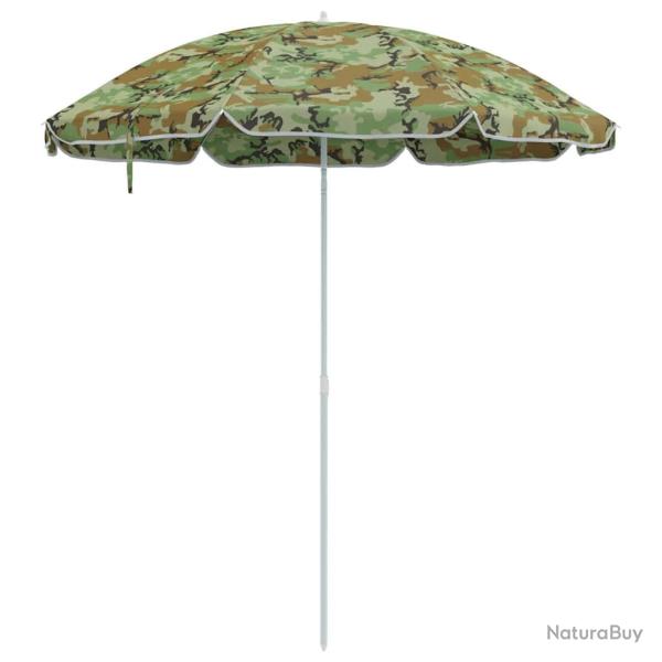 Parasol de plage moderne rond 206 x 206 x 212 cm portable et l�ger style camouflage en polyester ca