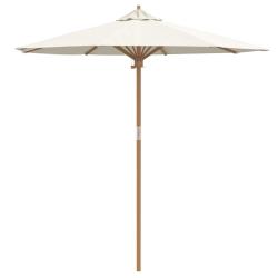 Parasol de jardin rond 270 x 260 cm l&eacute;ger et r&eacute;sistant aux intemp&eacute;ries style minimaliste en bambou