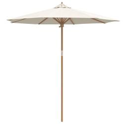 Parasol de jardin rond l&eacute;ger r&eacute;sistant aux intemp&eacute;ries 240 x 240 x 260 cm en bambou blanc cr&egrave;me 02_
