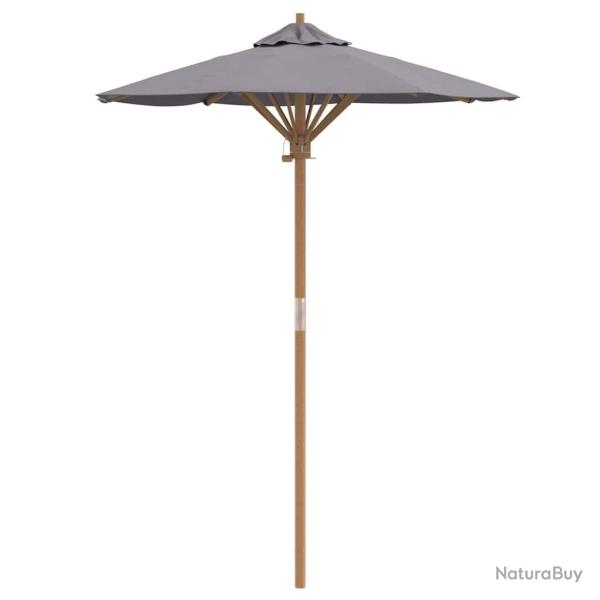 Parasol de jardin rond l�ger avec poteau d�tachable 270 x 260 cm style minimaliste en bambou gris f
