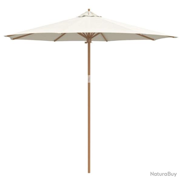 Parasol de jardin rond 270 x 260 cm l�ger durable style minimaliste ambiance chill en bambou cr�me