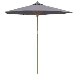 Parasol de jardin rond pratique l&eacute;ger 240 x 240 x 260 cm en bambou gris fonc&eacute; 02_0058248