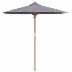 Parasol de jardin rond 270 x 260 cm style minimaliste l&eacute;ger pratique en bambou gris fonc&eacute; 02_0058247