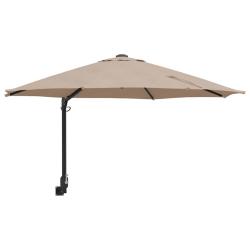Parasol de jardin inclinable design moderne espace ext&eacute;rieur 248 x 248 x 148 cm en polyester taupe