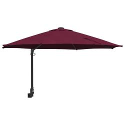Parasol de jardin moderne inclin&eacute; pour terrasse 248 x 248 x 148 cm en polyester bordeaux 02_0058630
