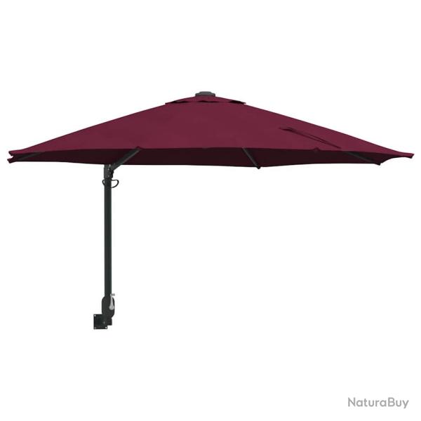 Parasol de jardin moderne inclin� pour terrasse 248 x 248 x 148 cm en polyester bordeaux 02_0058630