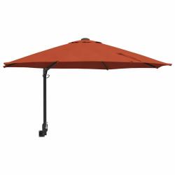Parasol de jardin inclinable moderne 248 x 248 x 148 cm pour ext&eacute;rieur convivial en polyester terre