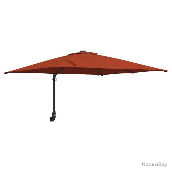 Parasol de jardin inclinable moderne 248,5 x 247,5 x 160 cm �clairage LED pratique en polyester ter
