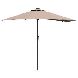 Parasol de jardin pliable moderne 294 x 150 x 223 cm protection solaire en polyester taupe 02_00586