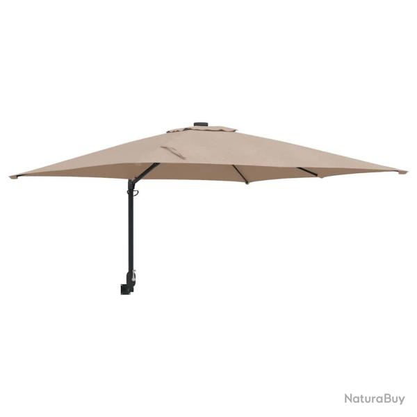 Parasol de jardin inclinable moderne 248,5 x 247,5 x 160 cm en polyester taupe 02_0058637